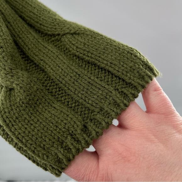 Madewell Cable-Knit V-Neck Crop Chunky Sweater in Loren Green Size Small 2023 - Picture 9 of 13